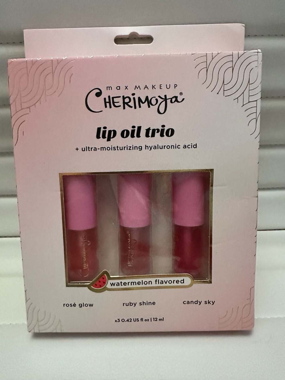 Max Makeup Cherimoya Lip Oil Trio - Watermelon Flavored